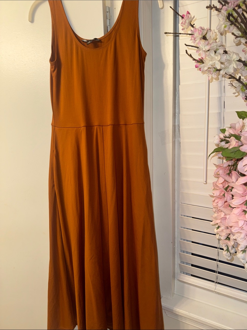 MSK Sleeveless A-Line Maxi Dress in Rust Orange